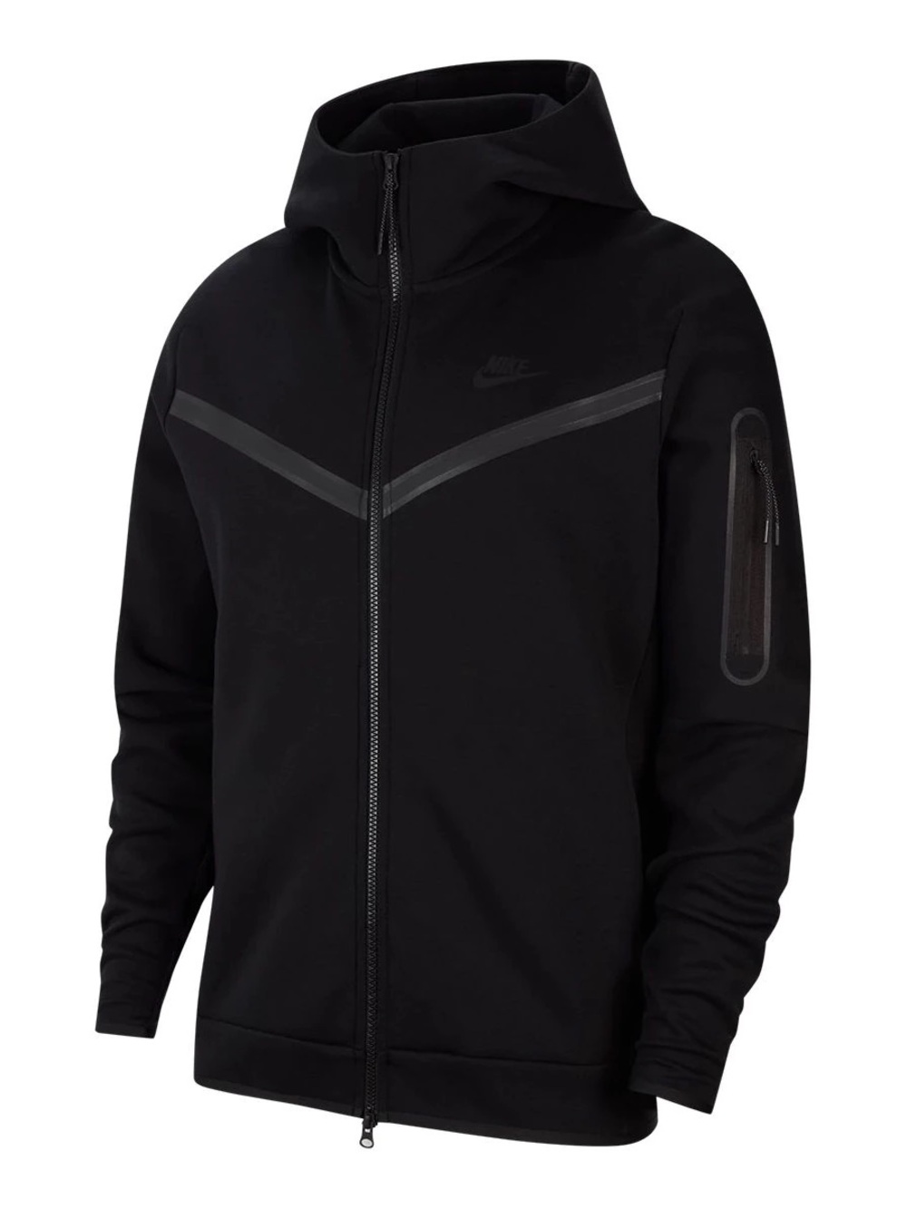 Nike Tech Black Full-Zip Hooded Sweatshirt Jacket